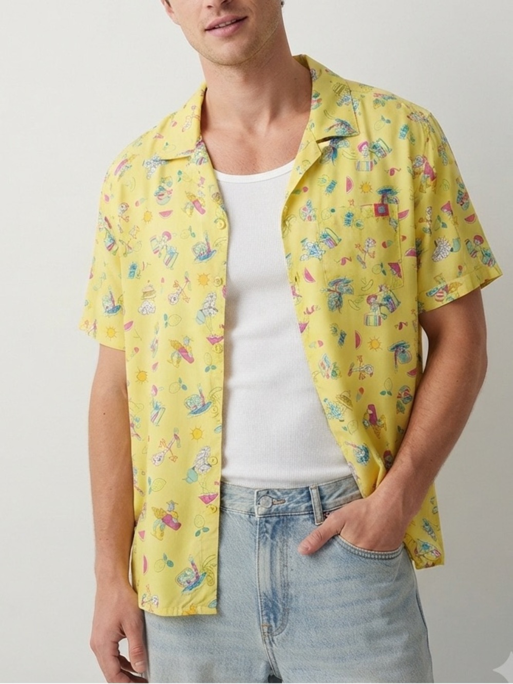 Disney Toy Story Print Short-Sleeve Button-Down Shirt Men’s Plus Size 3X